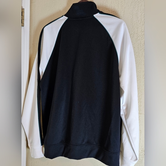 Original Use Men's Full zip Track Jacket Black & White with green stripe  Size L - Picture 2 of 5